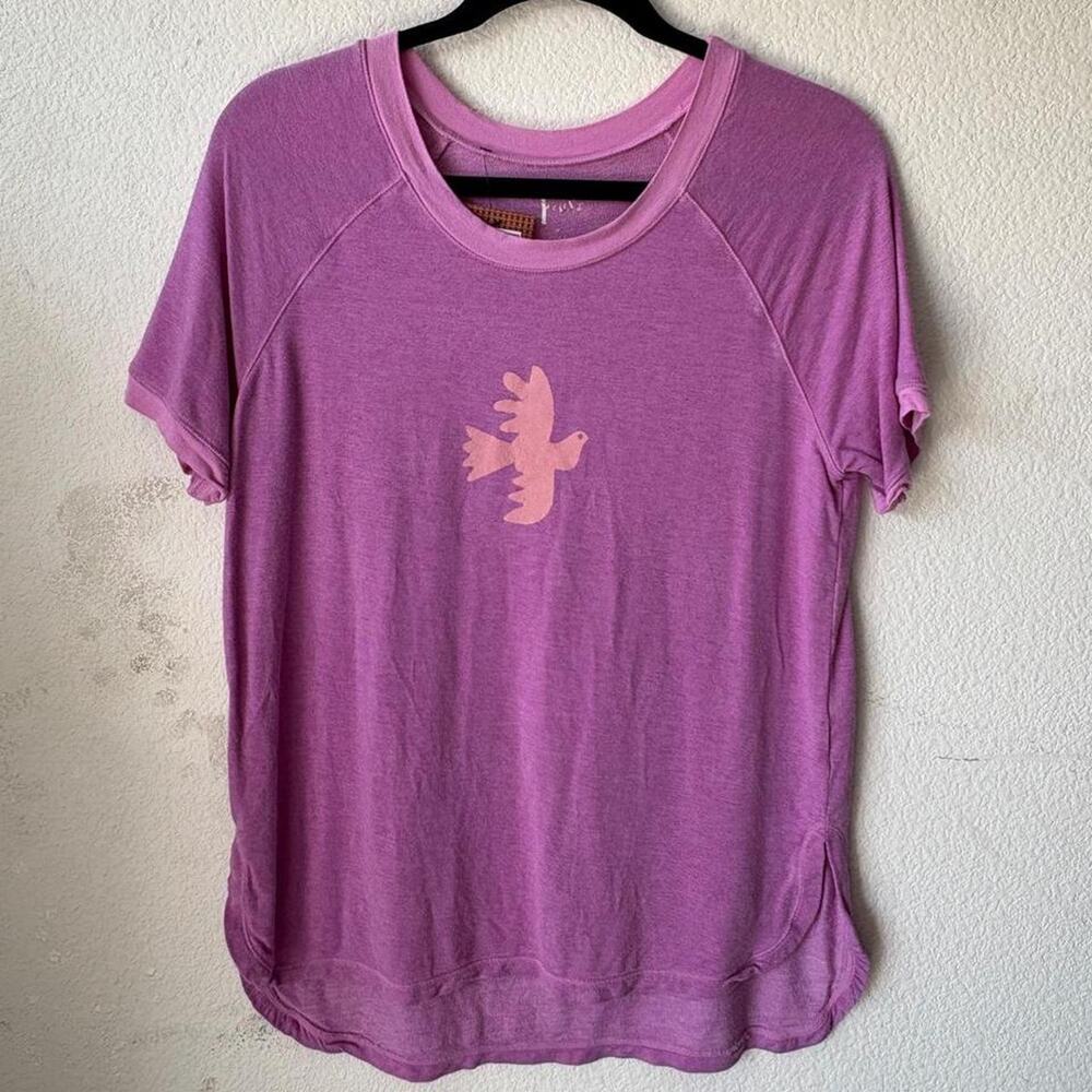 Pink womens tee featuring 'peace dove'